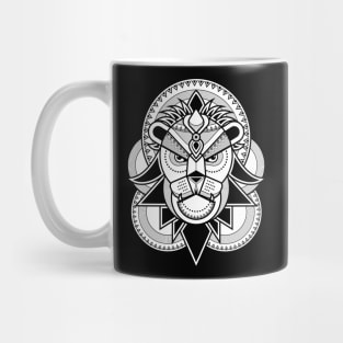 Lion head with crown illustration graphic Mug